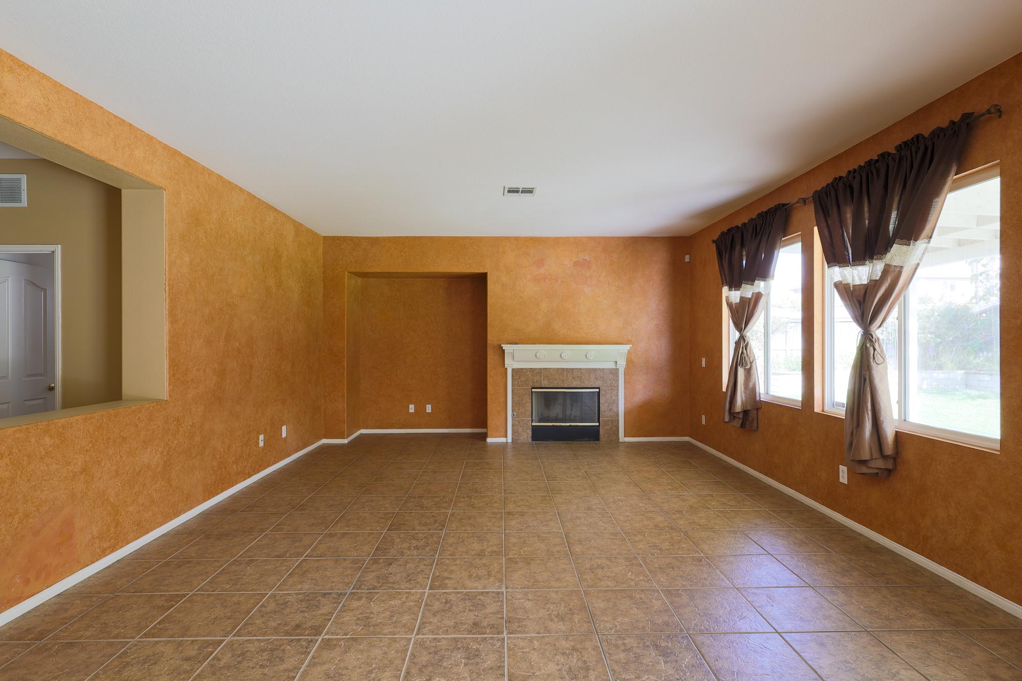 Letterman family room with fireplace photo